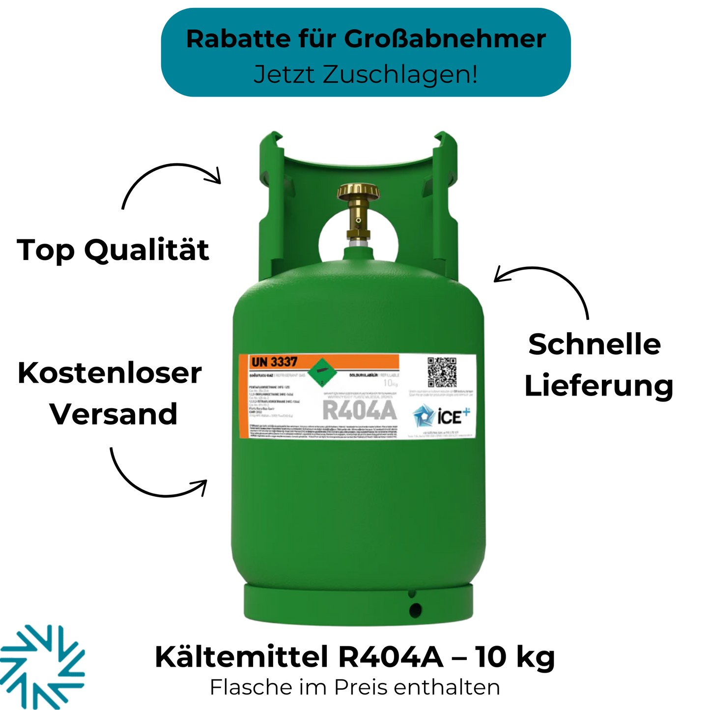 R404A air conditioning gas refrigerant filling weight 10 kg rechargeable cylinder 1/4 connection