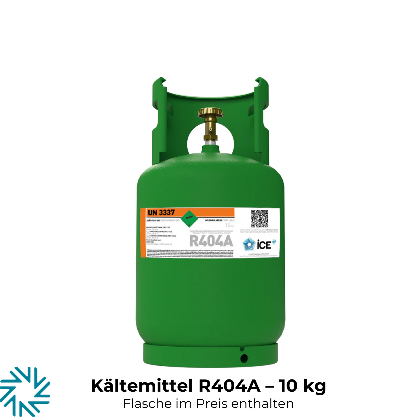 R404A air conditioning gas refrigerant filling weight 10 kg rechargeable cylinder 1/4 connection