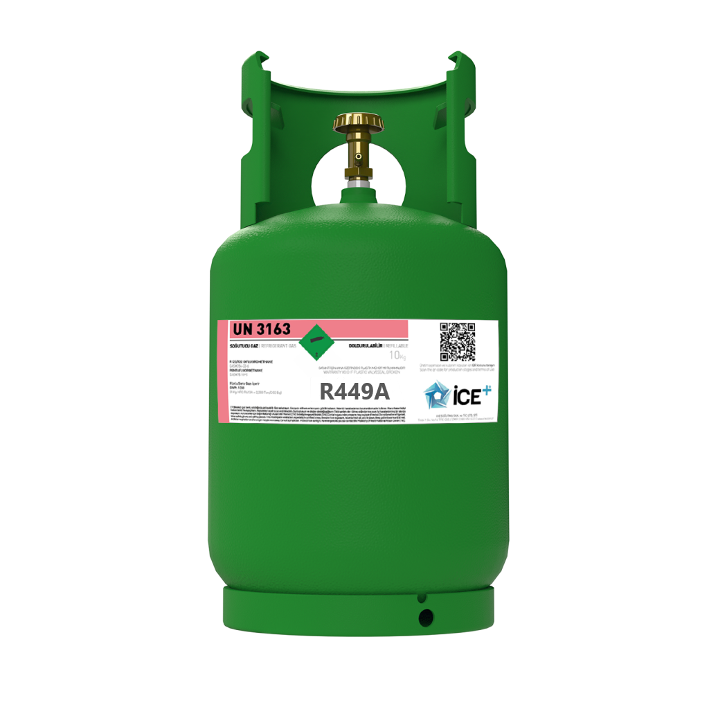 R449A air conditioning gas refrigerant filling weight 10 kg rechargeable cylinder 1/4 connection