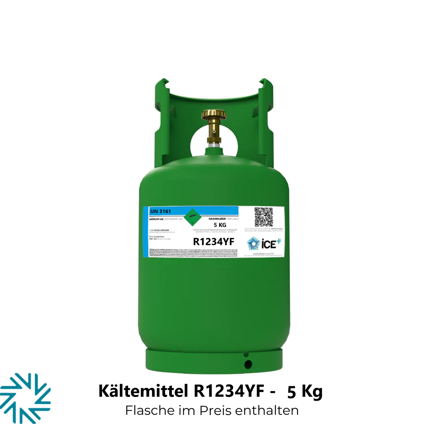 R1234YF PKW-Klimatisierung Klimagas Kältemittel Füllgewicht 5 Kg Aufladbarem Zylinder 1/4 Anschluss