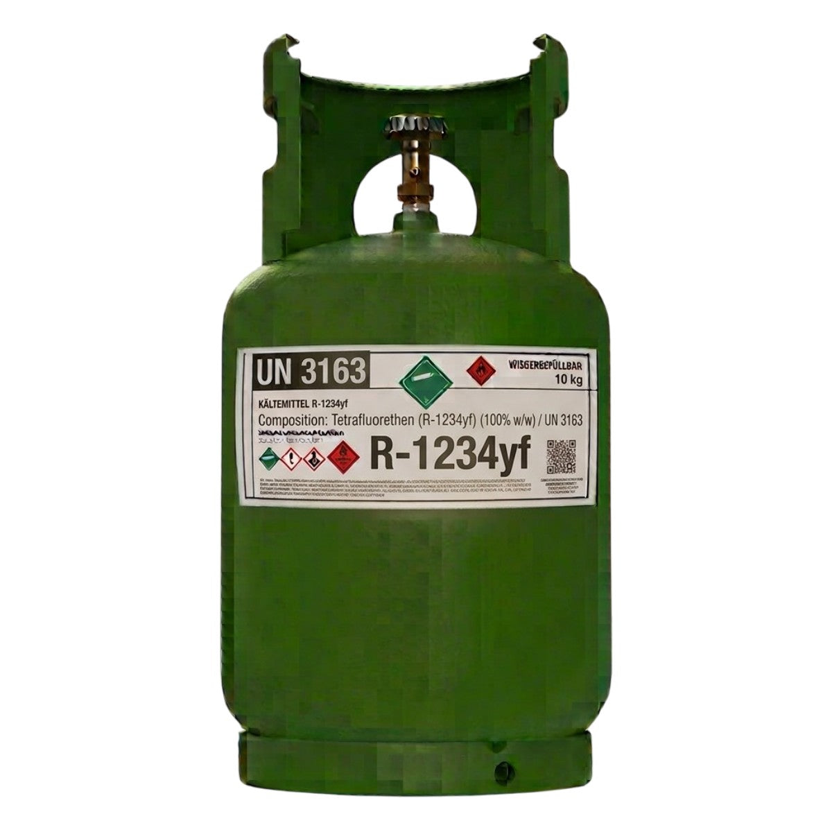R1234YF PKW-Klimagas Kältemittel 10 kg aufladbarer Zylinder, 1/4 Anschluss