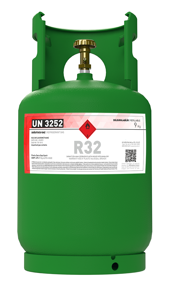 R32  Klimagas Kältemittel Füllgewicht 9 Kg Aufladbarem  Zylinder  1/4 Anschluss