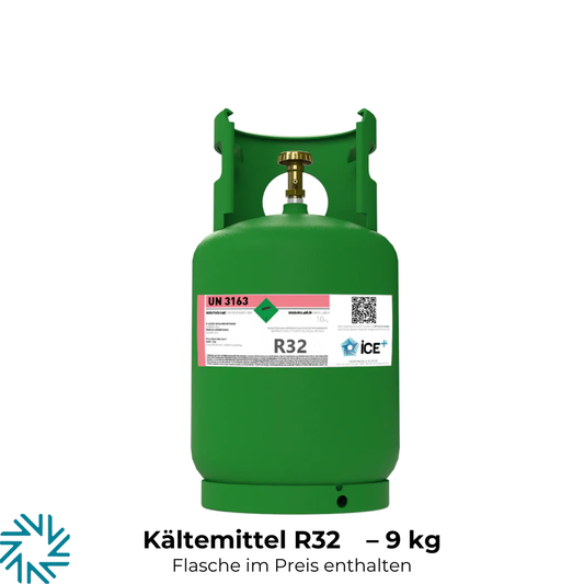 R32 Klimagas Kältemittel 9 kg aufladbarer Zylinder mit 1/4 Anschluss