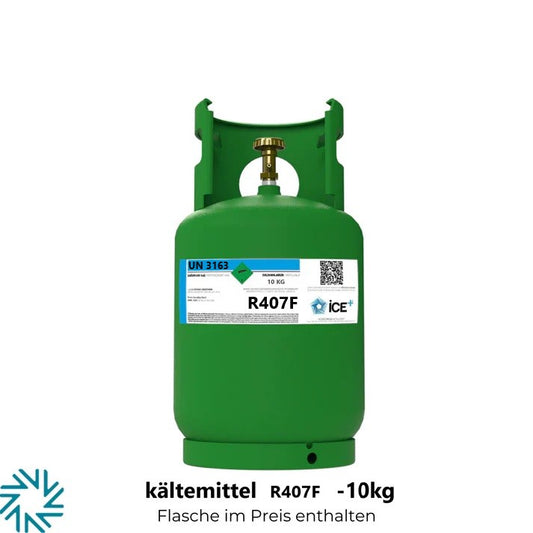 R407F Klimagas Kältemittel Füllgewicht  10 Kg Aufladbarem  Zylinder  1/4 Anschluss