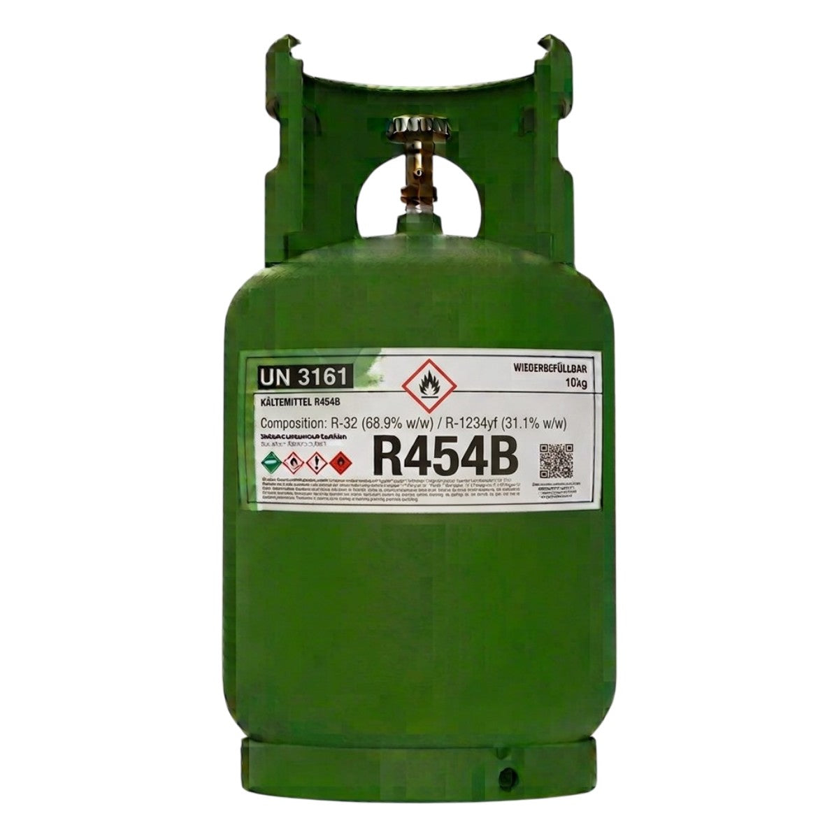 R454B Klimagas Kältemittel Füllgewicht 10 Kg Aufladbarem Zylinder 1/4 Anschluss