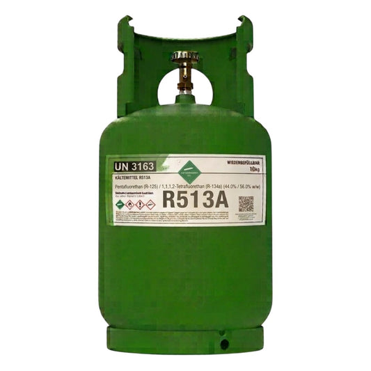 R513A Klimagas Kältemittel, 10 kg aufladbarer Zylinder, 1/4 Anschluss