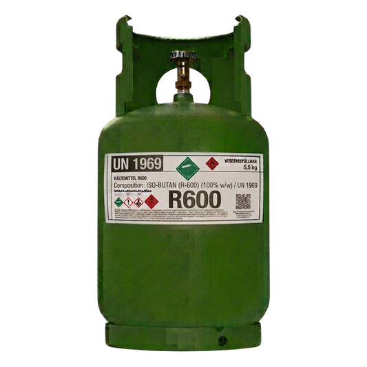 R600A Klimagas Kältemittel – 5,5kg aufladbarer Zylinder mit 1/4 Anschluss